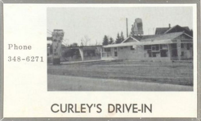 Curleys Drive-In (Curlys Drive-In) - Vintage Yearbook Ad (newer photo)